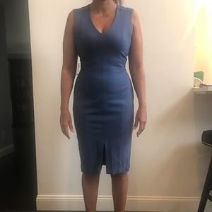 White and Black House slate blue dress